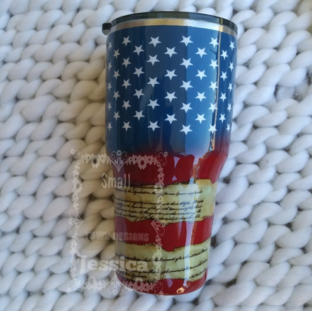 Hand designed stainless steel tumbler